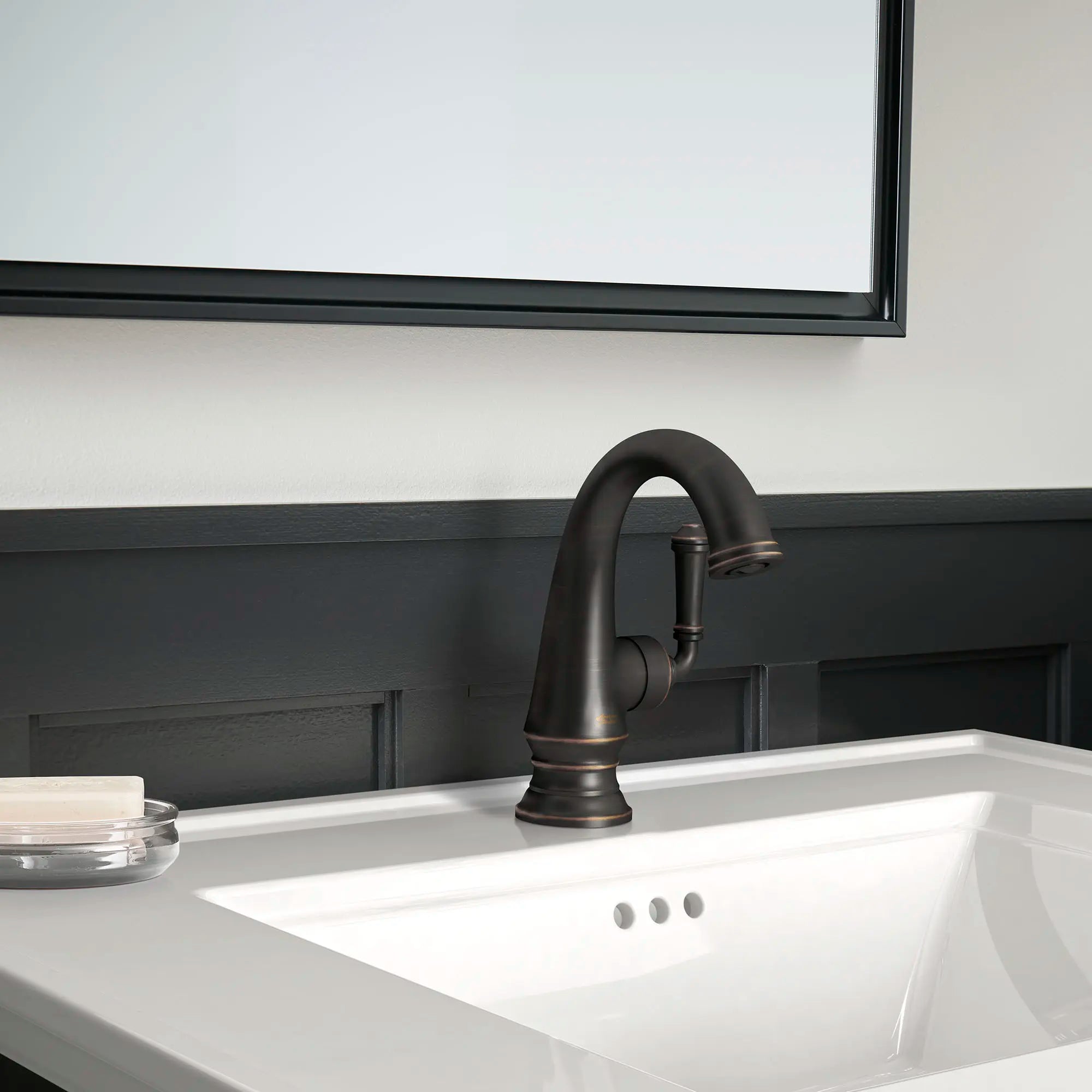 Delancey® Single Hole Single Handle Bathroom Faucet 1.2 GPM/4.5 LPM - Modern Water-Saving Bathroom Sink Faucet with Lever Handle - Perfect for Small Bathrooms, Powder Rooms & Vanities