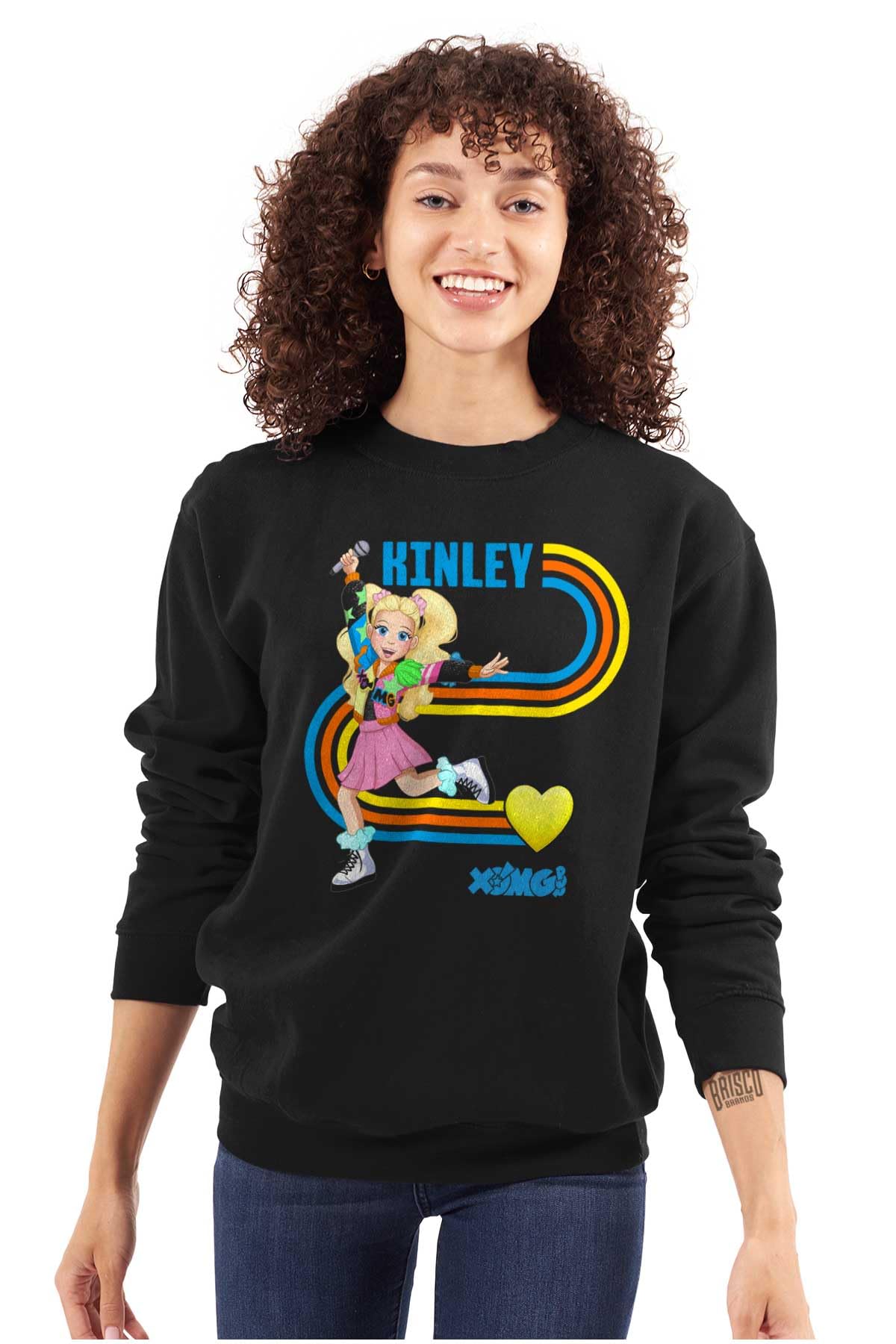 XOMG POP Heart Kinley Love Cartoon Women's Crewneck Sweatshirt - Cute Graphic Pullover for Teens & Adults - Perfect for Casual Wear, School & Fan Merchandise