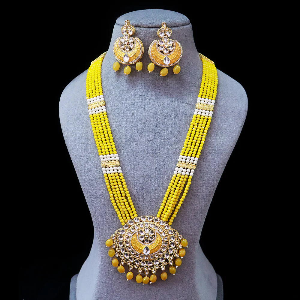 Luxury Gold Plated Royal Kundan Long Necklace for Women - Elegant Indian Bridal Jewelry for Weddings, Parties & Special Occasions