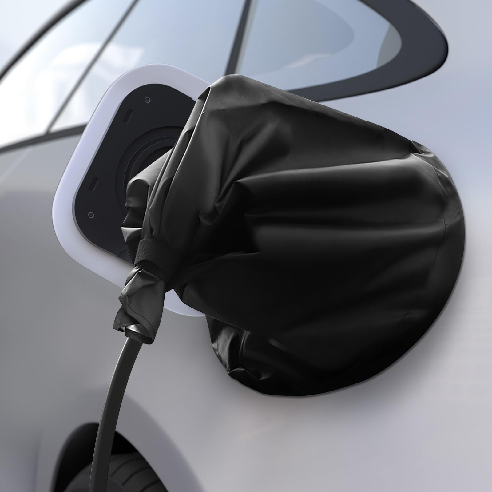 Waterproof EV Charger Plug Cover - Outdoor Electric Car Charging Port Protector for Rain, Sun, UV & Snow | All-Weather Magnetic Adhesion Charging Port Cover for Tesla & Other EVs (Black) - Perfect for Home, Garage & Public Charging Stations
