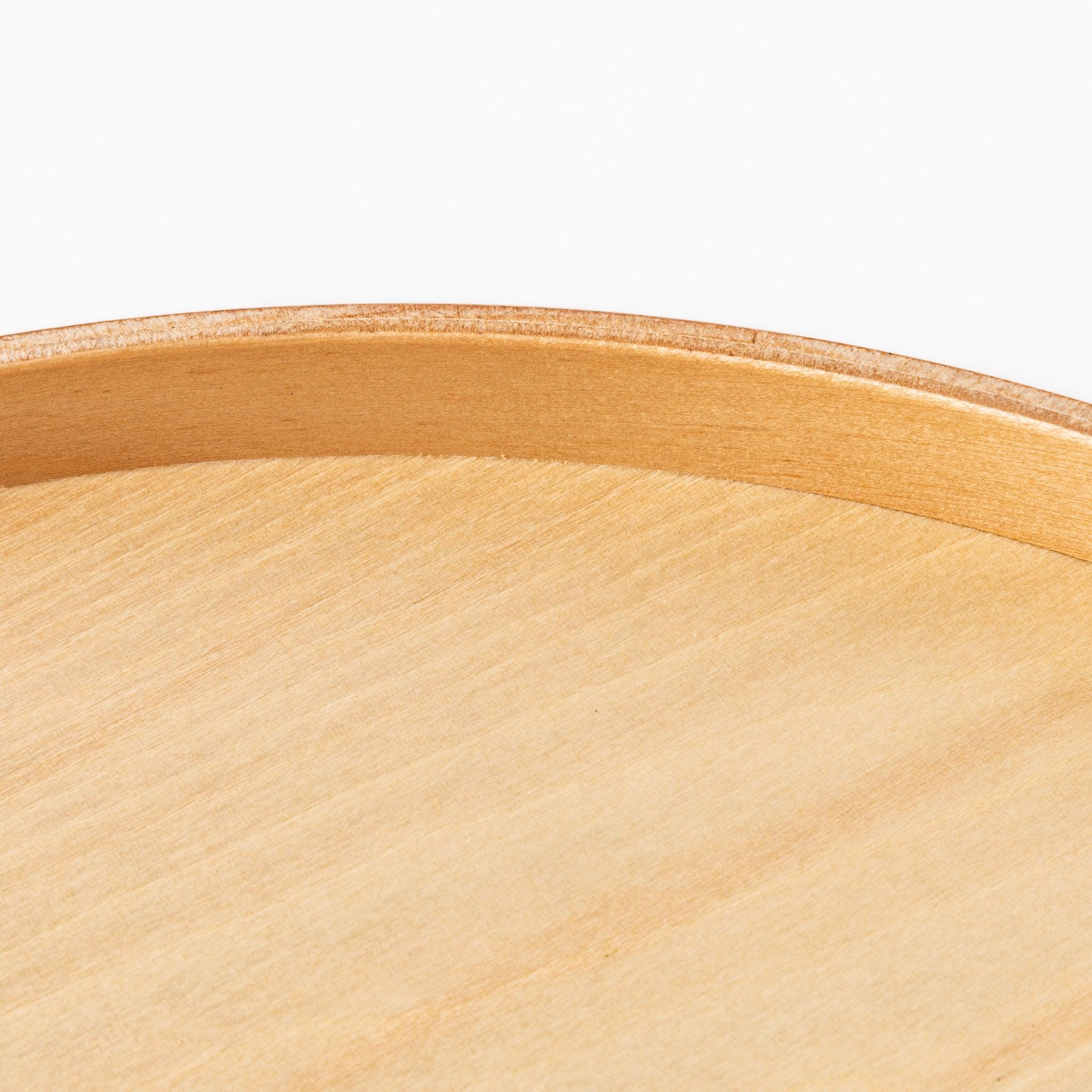 Japanese Round Wooden Tray - Handcrafted Natural Wood Serving Platter for Charcuterie, Cheese & Desserts | Perfect for Entertaining, Dining & Home Decor