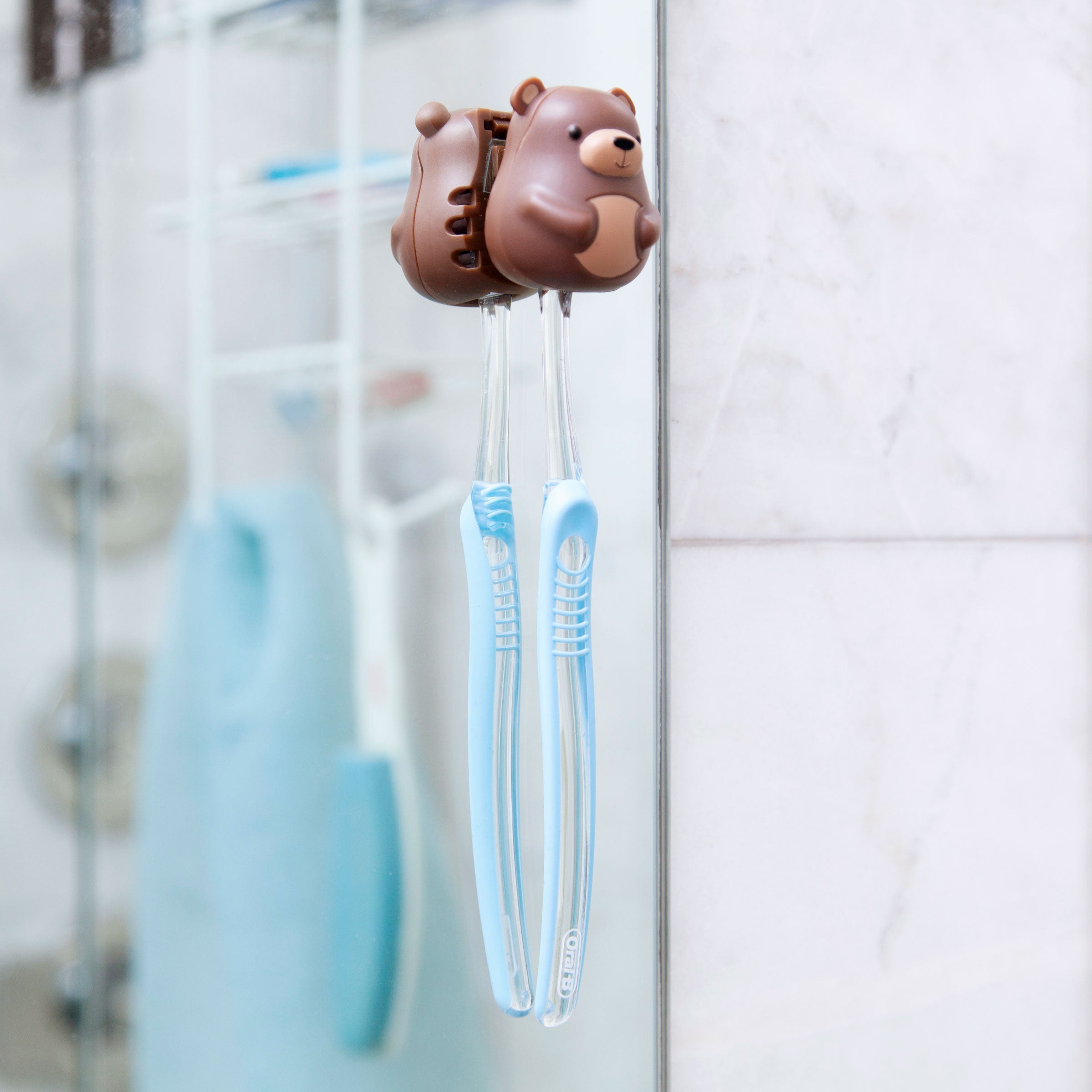 Bear-Shaped Toothbrush Holder for Bathroom - Cute and Functional Toothbrush Stand for Kids and Adults, Perfect for Bathroom, Kitchen, or Travel Organizer