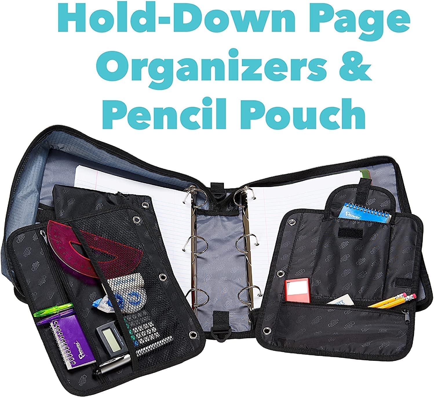 Case-it The Dual 2-in-1 Zipper Binder with 1.5 Inch D-Rings, Pencil Pouch & Multiple Pockets - 600 Sheet Capacity, Includes Shoulder Strap - Spearmint Green - Perfect for School, College, Office Organization & Document Storage (Dual-101)