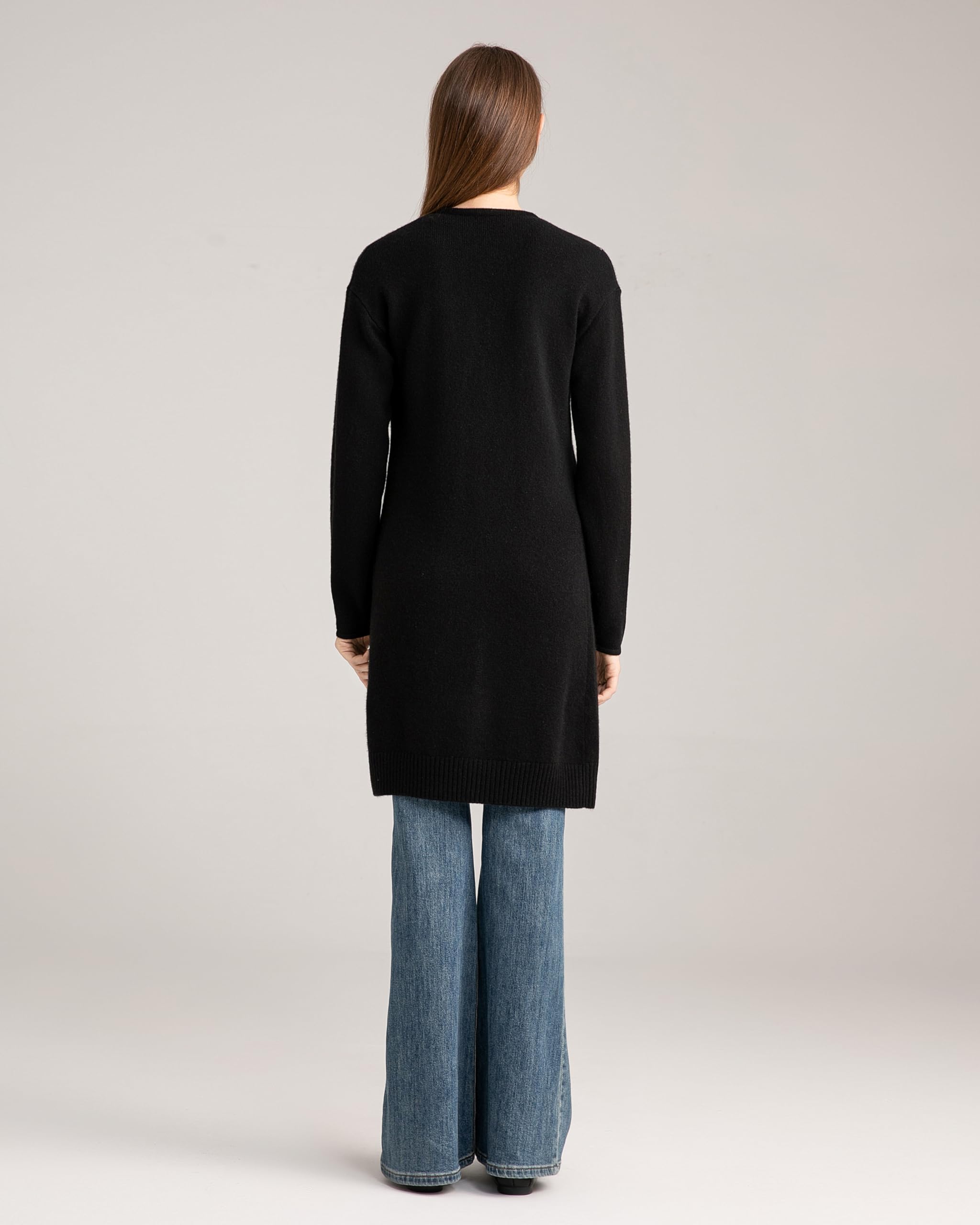 100% Pure Cashmere Long Cardigan Sweater for Women - Soft Warm Winter Cashmere Sweater with Pockets | Perfect for Office, Travel & Cozy Home Wear
