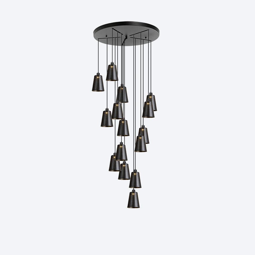 YOSH 15-Light Modern Crystal Drop Chandelier - Elegant Dining Room Lighting Fixture for Home Decor, Living Room & Bedroom Ceiling Lamp