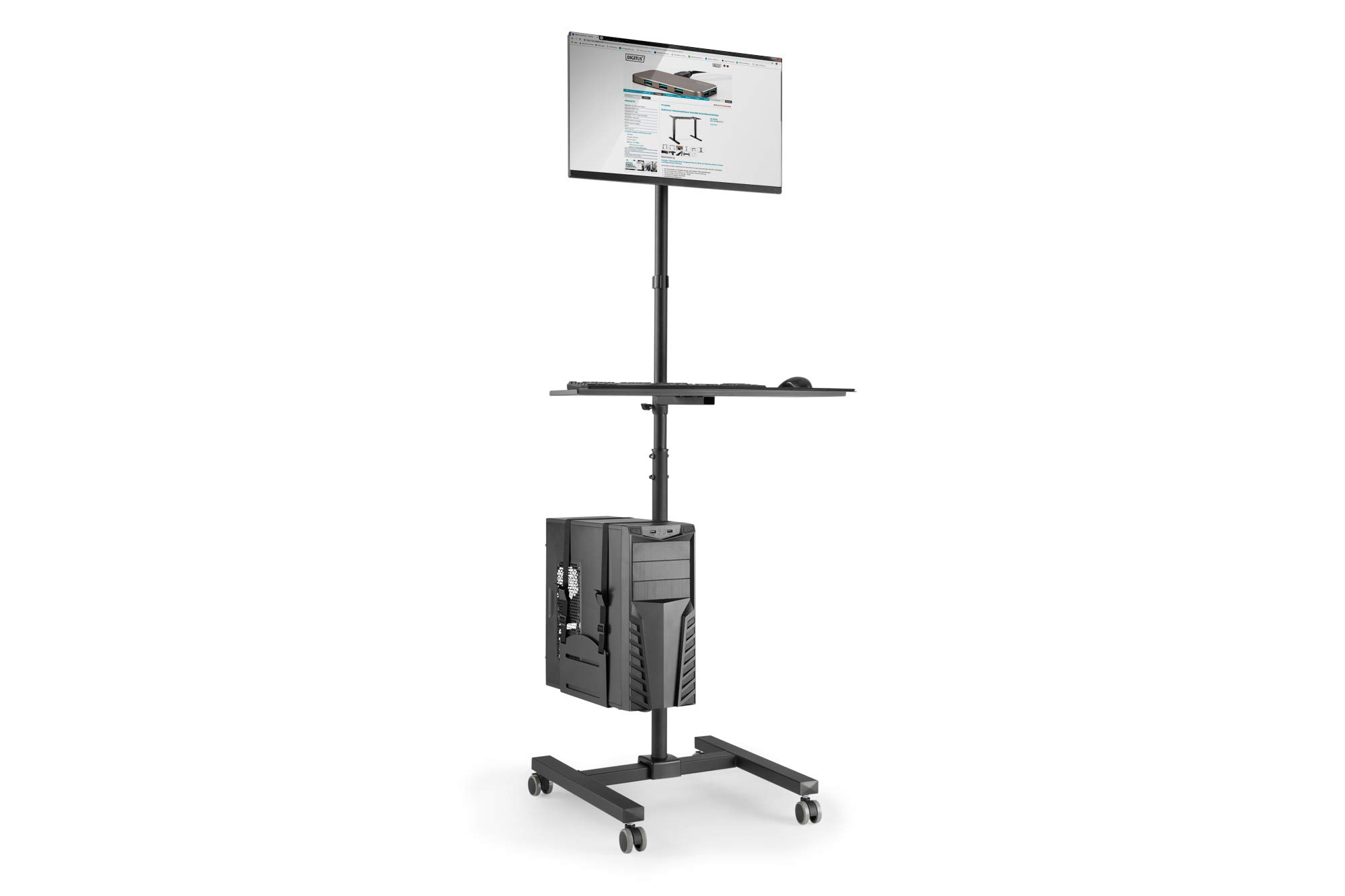 DIGITUS Adjustable Standing Workstation - Monitor & Keyboard Mount for 32