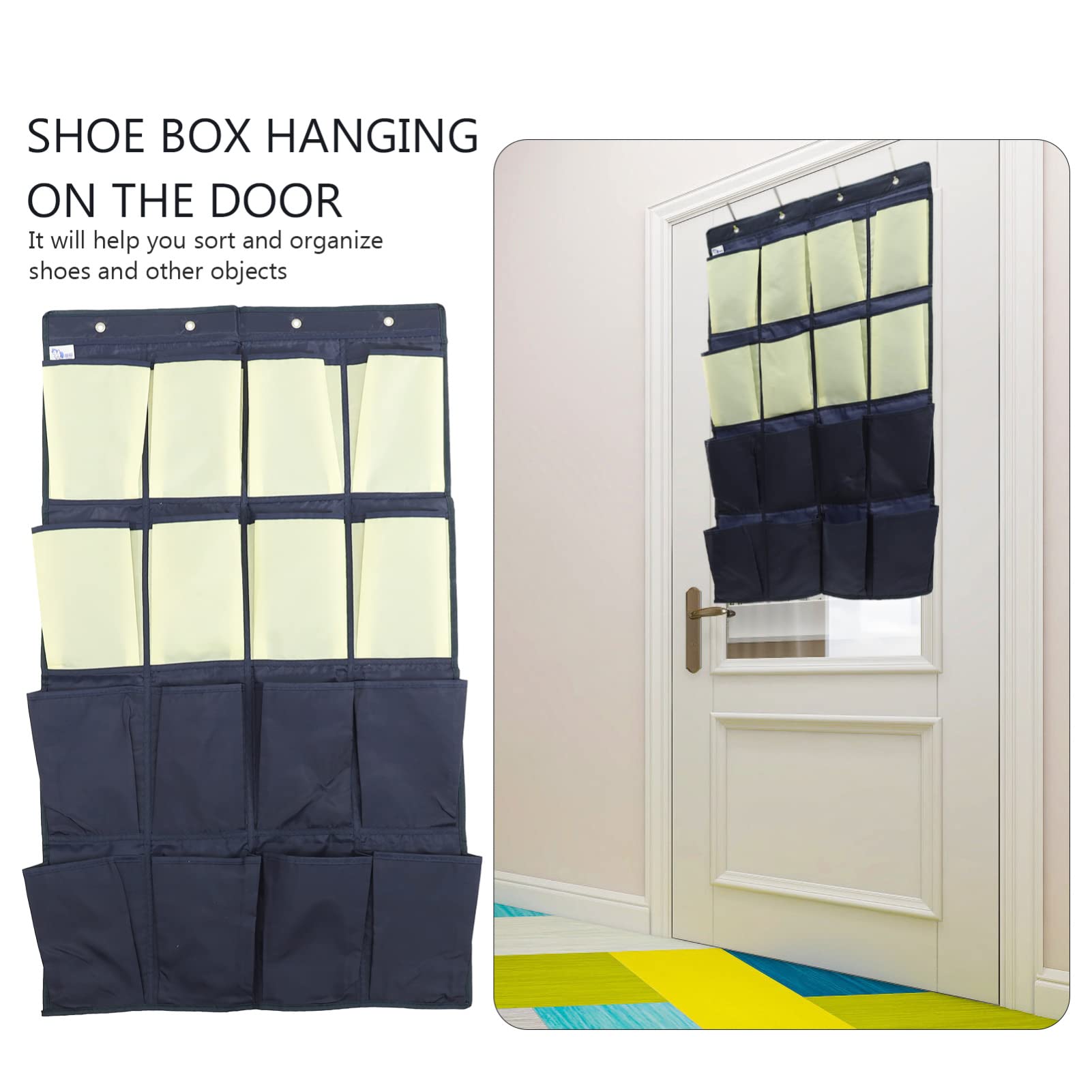 TOPBATHY Over The Door Shoe Organizer - 24 Pocket Hanging Shoe Storage Bag for Closet, Oxford Cloth Shelf & Door Organizer - Perfect for Bedroom, Entryway, and Dorm Organization