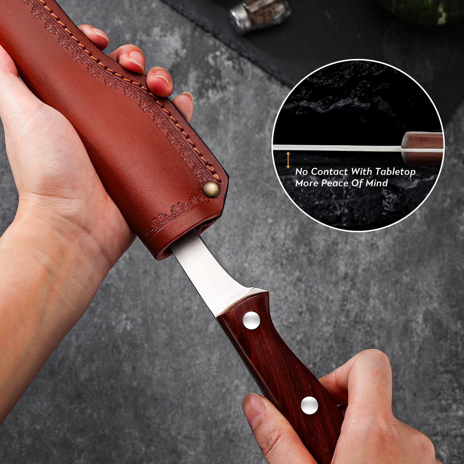 5 Inch Stainless Steel Boning Knife for Meat Cutting - Brisket Trimming, Butcher Knife with Sheath - Flexible Carving Knife for Beef, Poultry & Fish - Perfect for Home Chefs & Professional Butchers