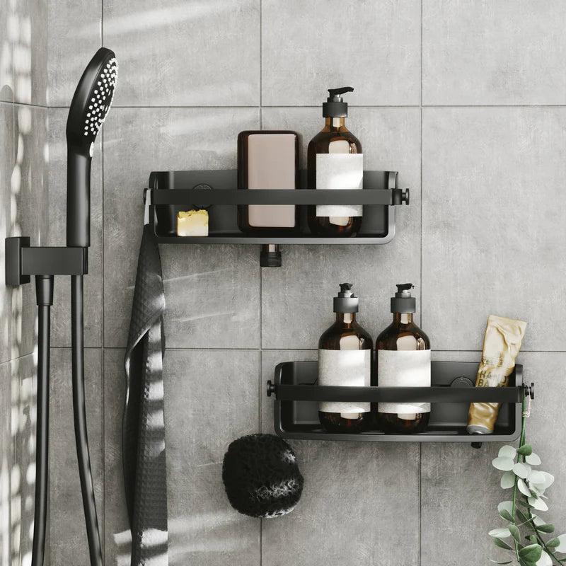 Cubiko Shower Storage Bins Set of 2 - Waterproof Bathroom Organizer for Shampoo, Soap & Toiletries - Perfect for Shower Caddy, Bathroom Shelves & Spa Organization