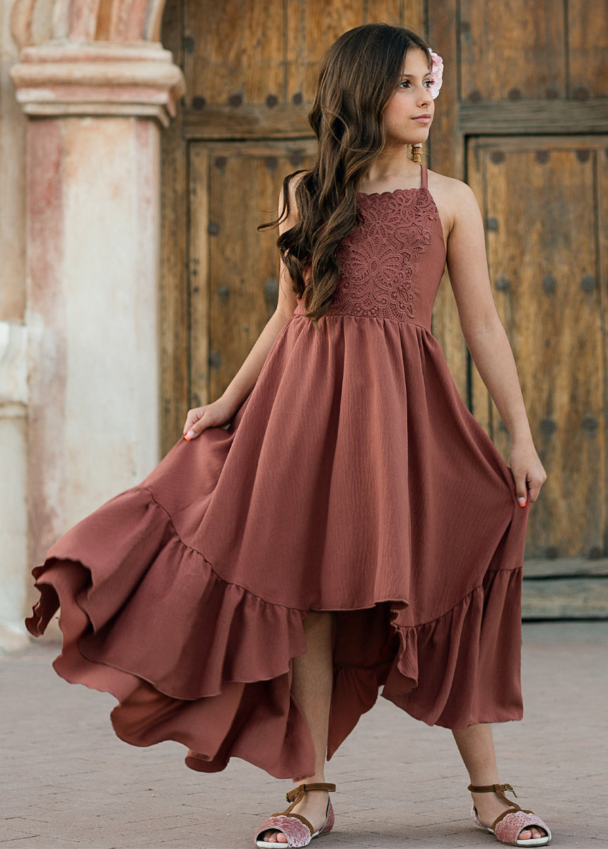 Amala Clay Dress - Women's Elegant Midi Dress for Casual & Party Wear | Perfect for Date Nights, Weddings & Office Outfits