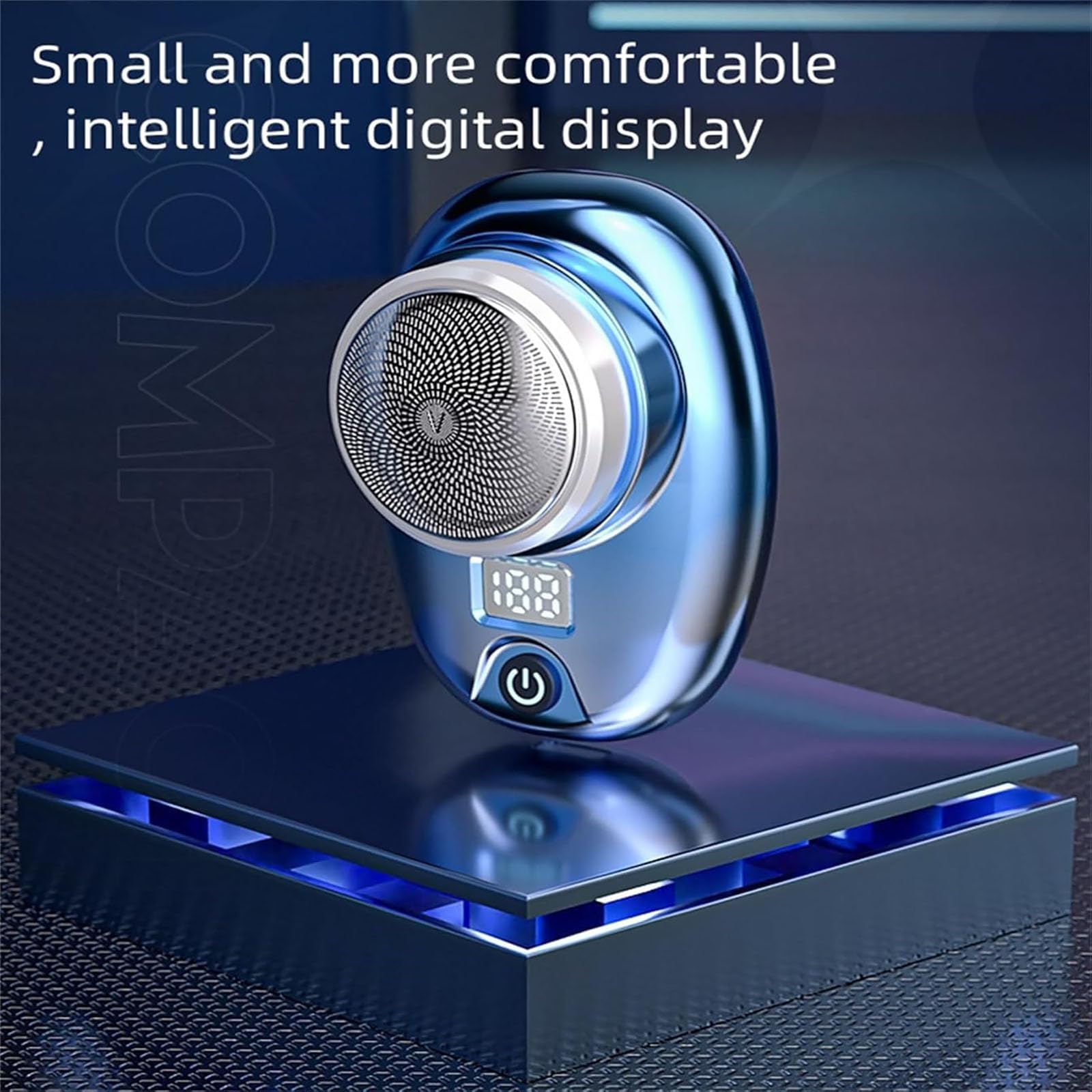 Berbiget Mini Electric Shaver for Men - Waterproof Wet/Dry Rechargeable Shaver with Washable Head, Portable Travel Razor for Face & Body Grooming (Blue) - Perfect for Home, Travel & Gym Use