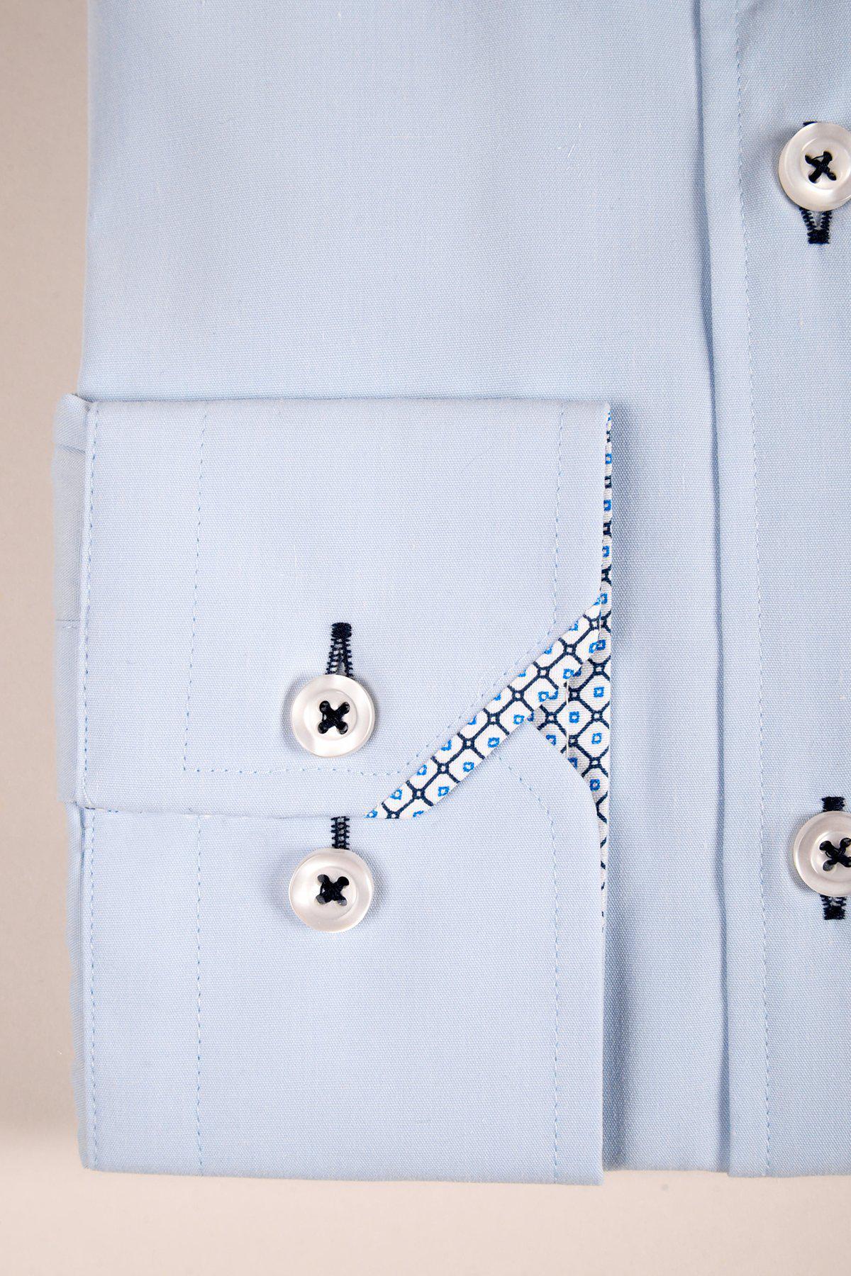 SERGIO Men's Sky Blue Long Sleeve Casual Shirt - Perfect for Office, Business Meetings & Formal Occasions