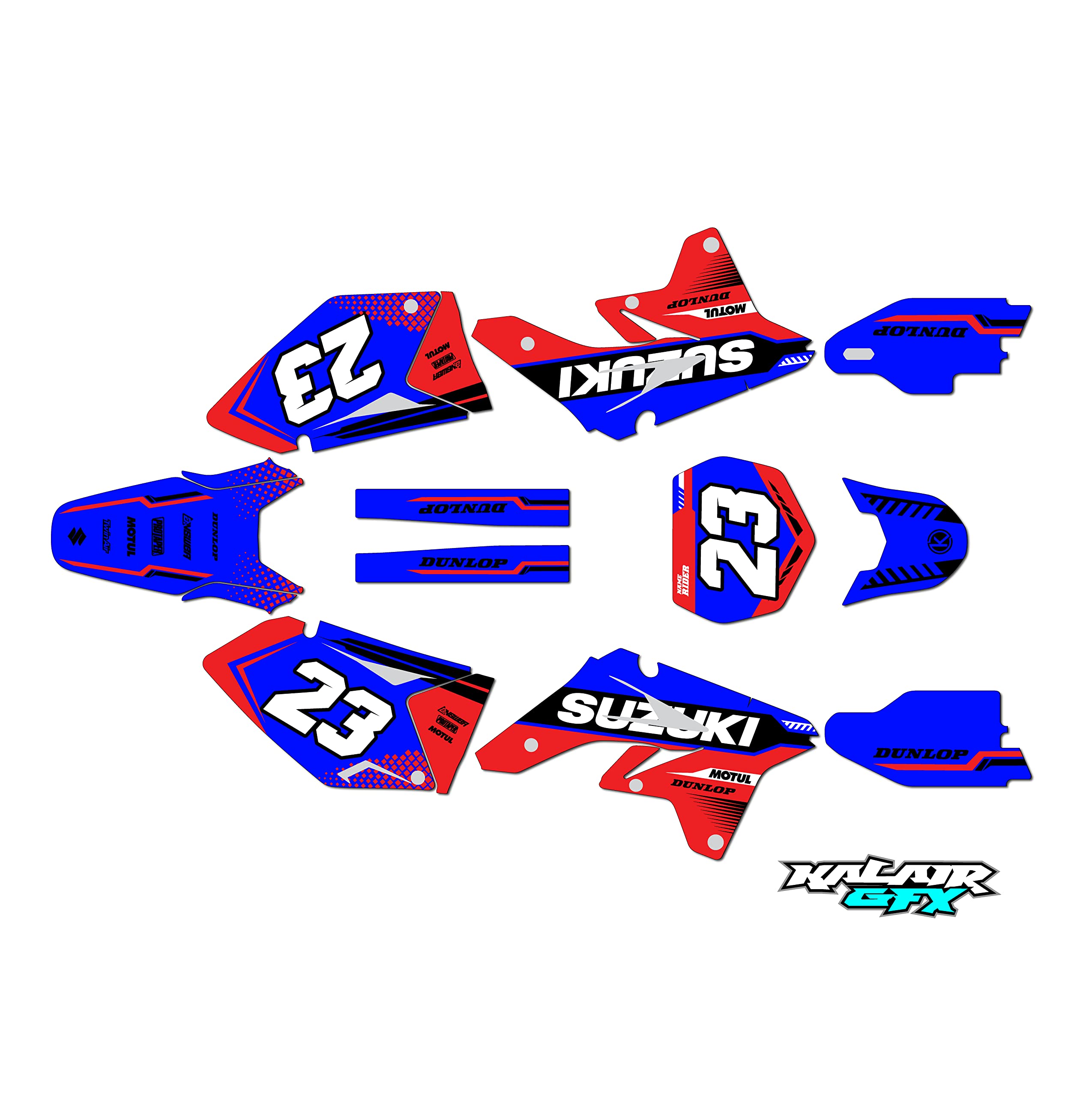 Viper Series Red 21 Mil Custom Dirt Bike Racing Graphics Decals Kit for Suzuki RMZ 250 (2007-2009) - High-Quality Vinyl Stickers for Motocross & Off-Road Bikes, No Plastics Included - Perfect for Track Racing, Trail Riding & Bike Customization