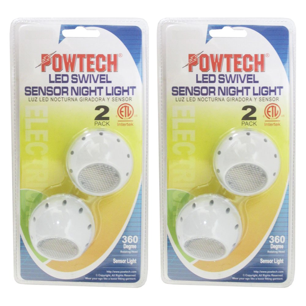 4-Pack Plug-in Night Light with Light Sensor, Warm White LED Bedroom Lights, 360° Rotating Swivel Base - Perfect for Hallways, Nurseries, Bathrooms & Staircases