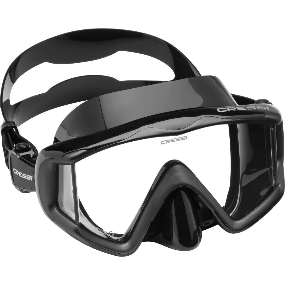 Cressi Liberty Triside SPE Black/Graphite Freediving Snorkeling Mask - Perfect for Scuba Diving, Spearfishing & Underwater Photography