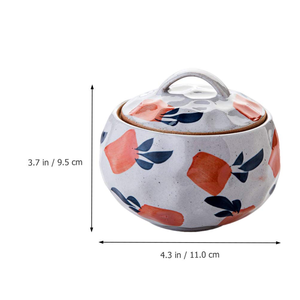 Hemoton Mini Ceramic Stew Pot with Lid - Japanese Soup Bowl for Cooking & Serving
