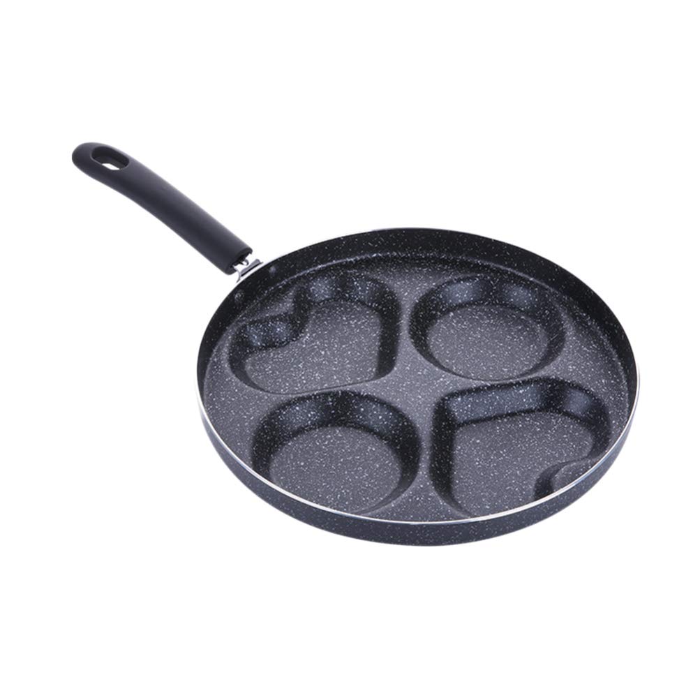 **Hemoton Nonstick 4-Cup Egg Frying Pan – Japanese Omelet Pan, Pancake & Steak Griddle, Round Four-Hole Frying Pot – Perfect for Breakfast, Omelets, Pancakes & Steaks**