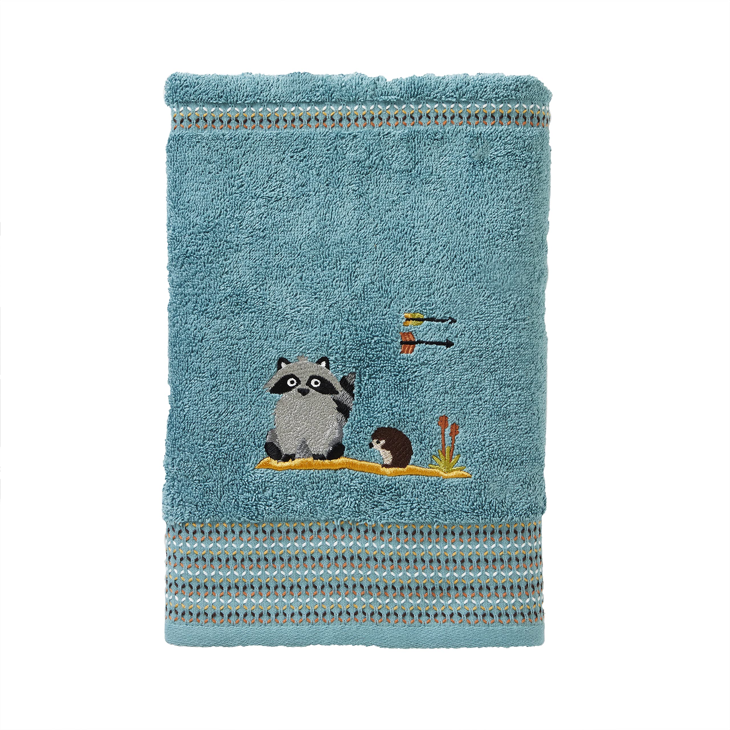 SKL Home Forest Animals Bath Towel Set - Soft & Absorbent 12x24 Inch Teal Green Towels for Kids & Adults - Perfect for Bathroom, Pool, Beach & Spa Use