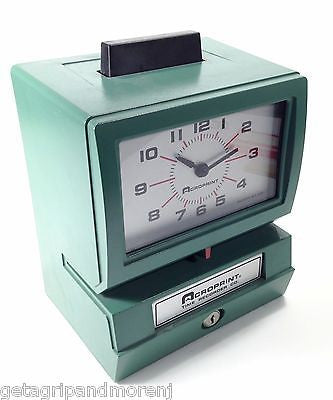 ACROPRINT Model 125 Duty Analog Automatic Print Time Clock with Extra Ribbon - Employee Time Tracking for Small Businesses & Offices