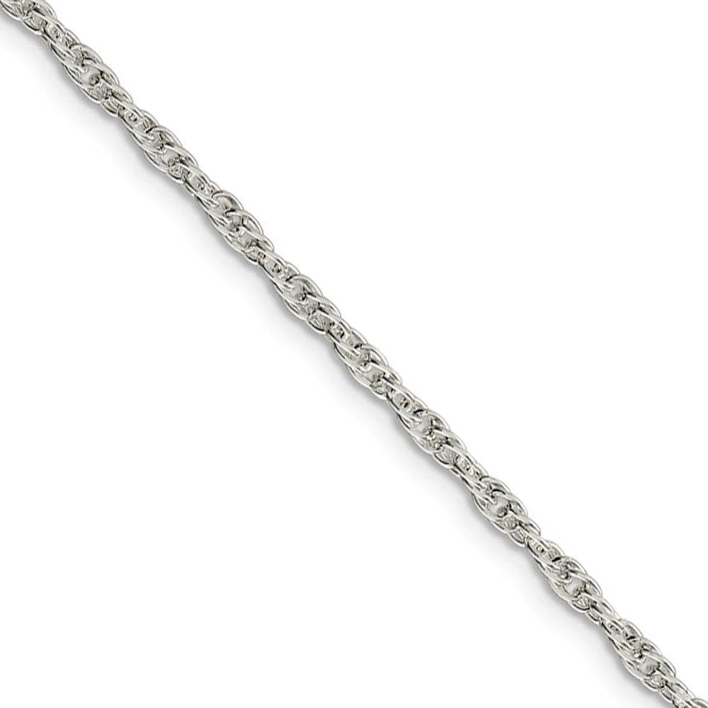 Sterling Silver 2.5mm Solid Rope Chain Necklace for Women & Men - Black Bow Pendant - Perfect for Everyday Wear, Gifts & Special Occasions