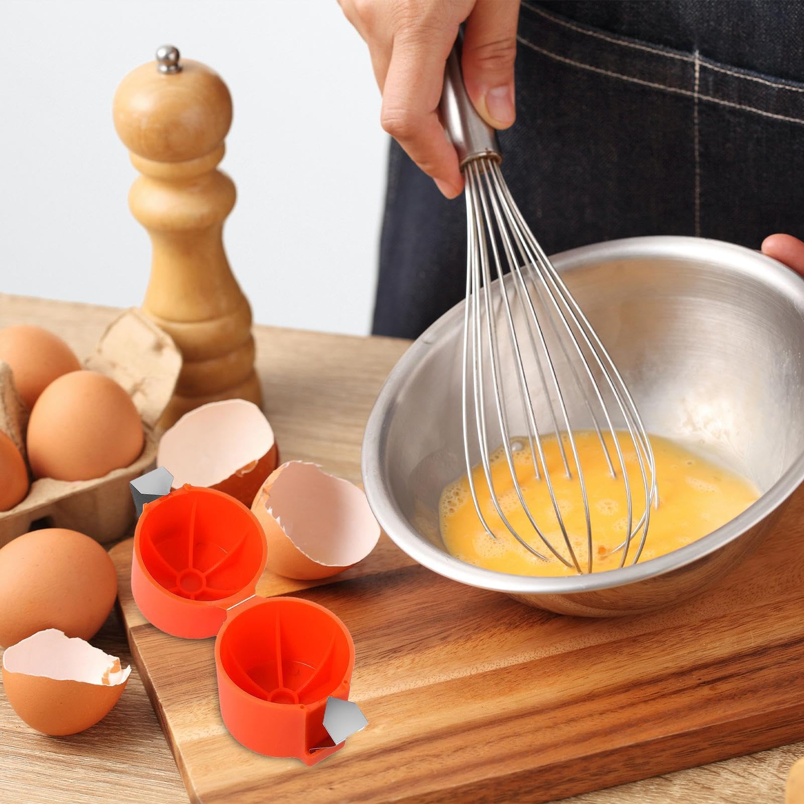 Premium Egg Cracker Tool Set - 3-Piece Handheld Egg Separator & Cutter for Kitchen Baking | Portable Egg Cracking Device for Home, Dorm & Professional Use | Perfect for Breakfast Prep, Baking & Cooking