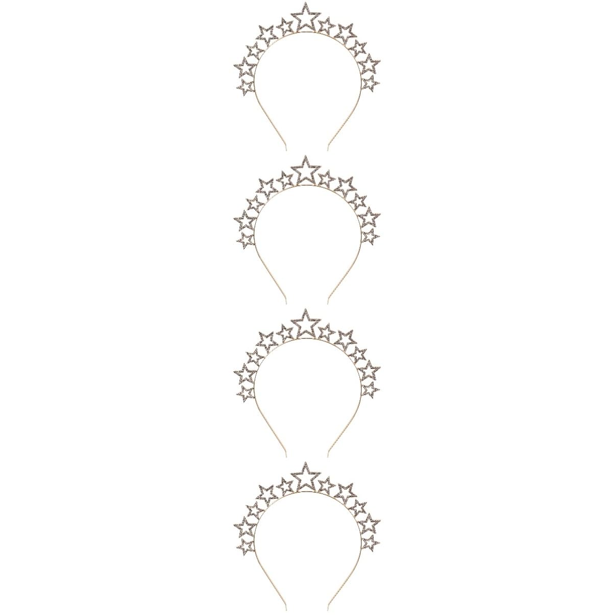 FOMIYES 4-Piece Rhinestone Star Headband Set - Sparkling Crystal Christmas Hair Accessories for Women & Girls - Elegant Alloy Hairband with Diamonds for Holiday Parties, Weddings & Festive Occasions