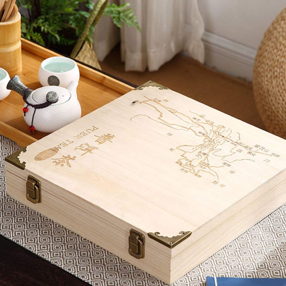 Premium Bamboo Tea Storage Box - Handcrafted Wooden Chest for Pu-erh Tea Cakes & Tea Sets | Eco-Friendly Organizer for Tea Lovers, Home Decor & Gift Giving