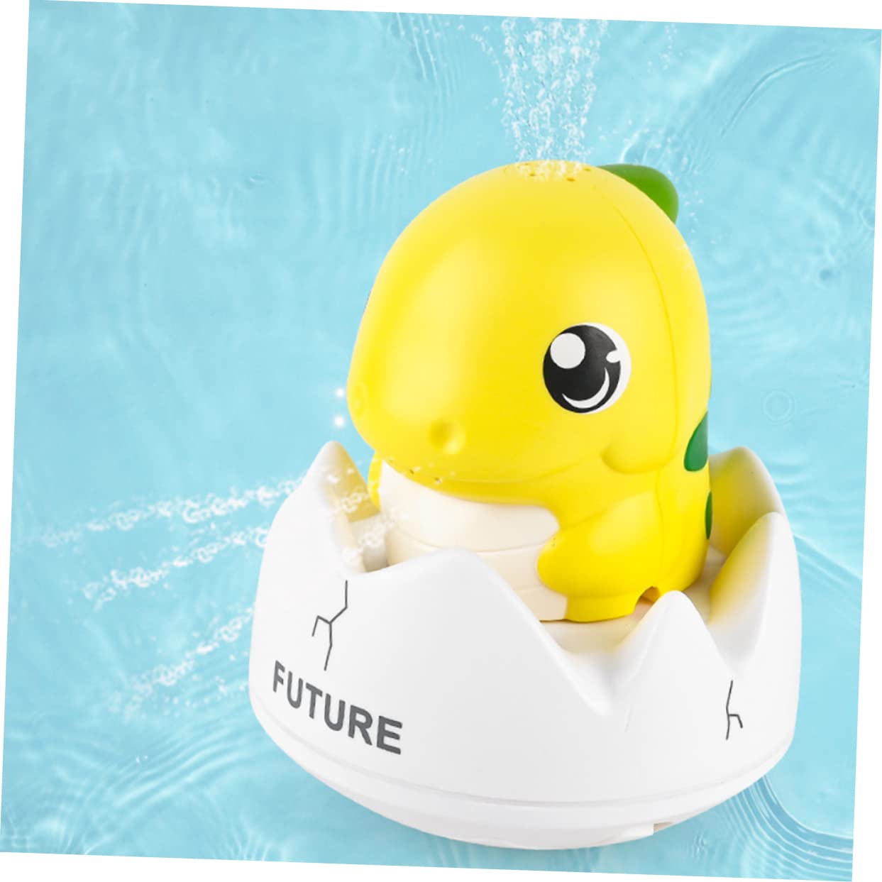 UPKOCH 4 Pack Dinosaur Bath Toys for Kids - 1200mAh Battery Powered Floating Bathtub Toys (Yellow) - Fun Bath Time & Pool Play for Toddlers