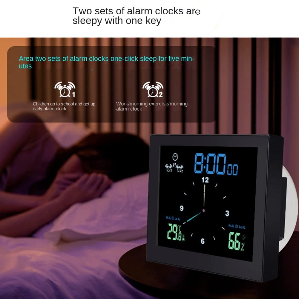 Waterproof Digital Wall Clock for Bathroom & Shower - Electronic Timer with LED Display, Ideal for Kitchen, Washroom, Gym & Outdoor Use - Black