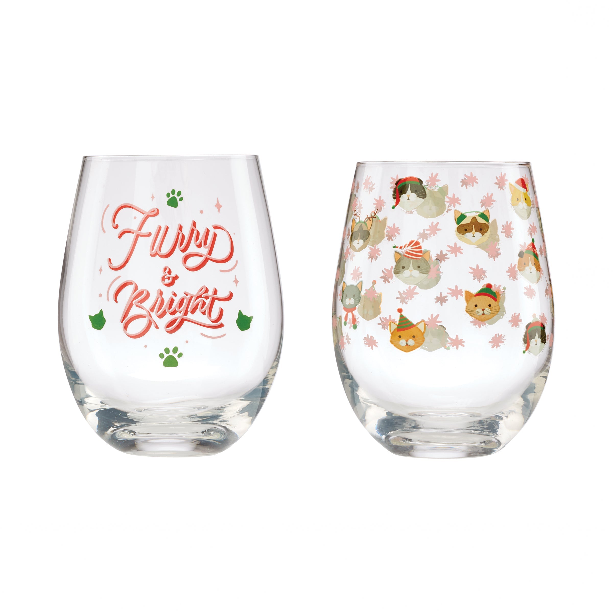 Furry & Bright Wine Glasses Set of 2 - Elegant Stemware for Parties, Weddings & Home Decor | Perfect Gift for Wine Lovers