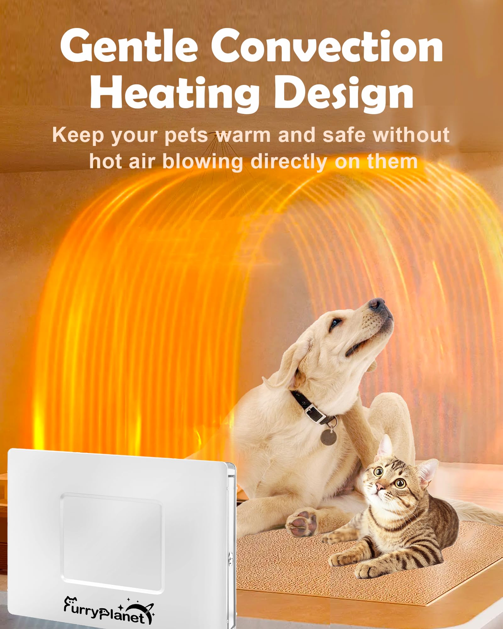 400W Dog House Heater with Thermostat - Adjustable Temperature Outdoor Pet Heater for Winter, 6.5FT Chew-Proof Cord & Overheat Protection - Perfect for Dog Houses, Chicken Coops & Outdoor Pet Shelters (White)