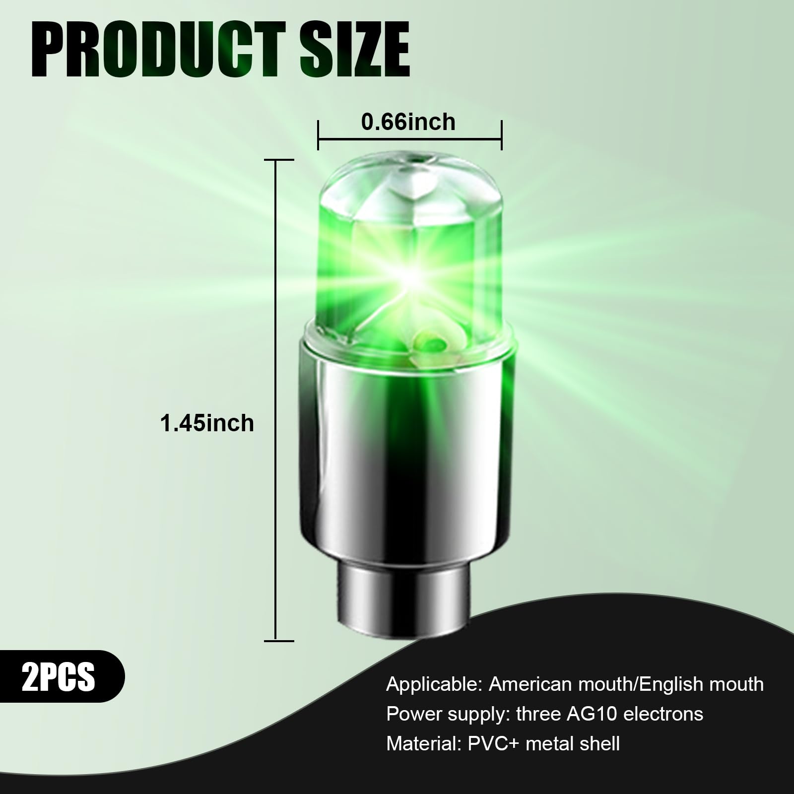 6 PCS Waterproof PVC Car Tire Lights - Universal LED Flash Light Bulb Replacement for Car, Truck, SUV, Motorcycle & Bike - Durable Metal Vehicle Tire Decoration Accessories (Green) - Perfect for Night Rides, Car Shows & Custom Vehicle Lighting