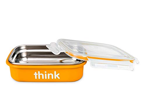 Thinkbaby BPA Free Bento Lunch Box - Eco-Friendly Food Storage Container for Kids & Adults - Perfect for School, Work, Picnics & Meal Prep (Orange)