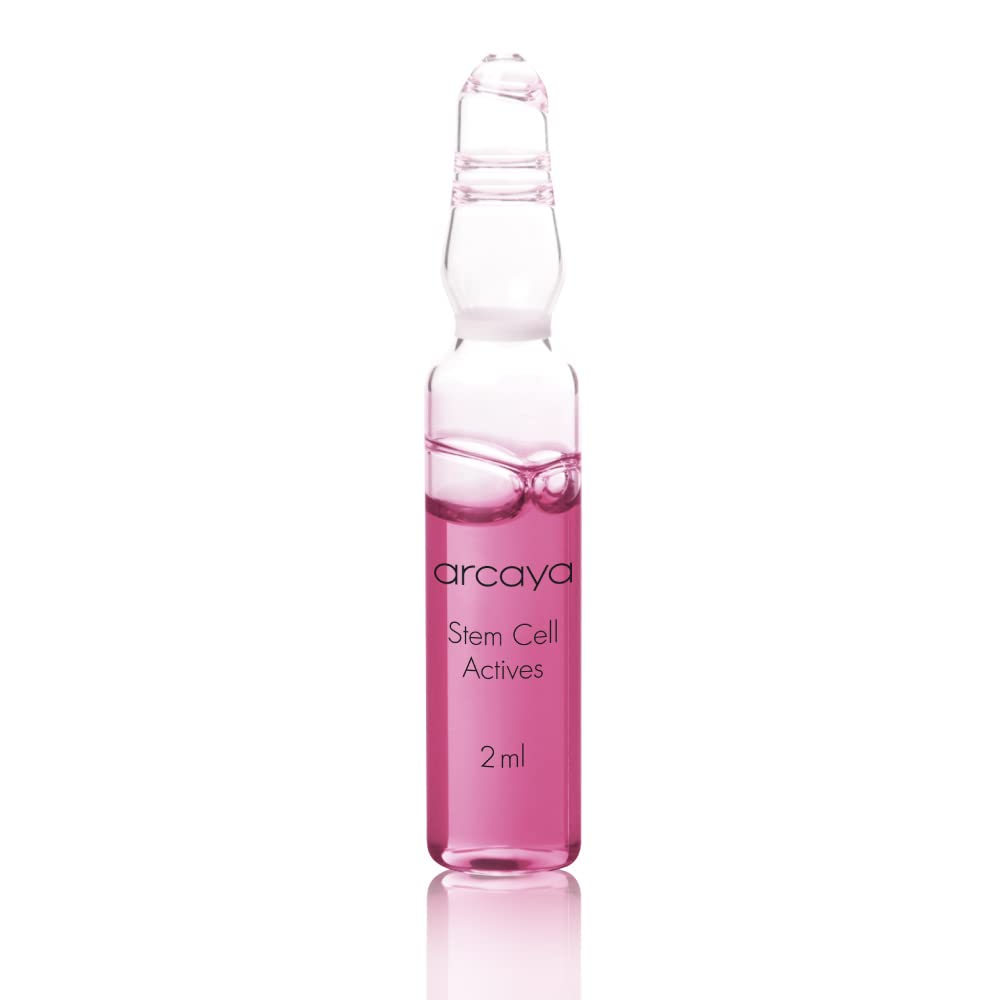 Arcaya Stem Cell Actives Anti-Aging Serum Ampoule with Alpine Rose Stem Cell Extracts - Intensive Protection & Cell Regeneration Support - Vegan, Paraben-Free, 5x2ml - Perfect for Nighttime Skincare Routine & Anti-Wrinkle Treatment