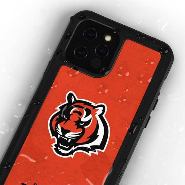 Waterproof iPhone 12 Pro Max Case - Officially Licensed NFL Cincinnati Bengals Distressed Design Phone Cover | Perfect for Outdoor Sports, Travel & Game Day Protection