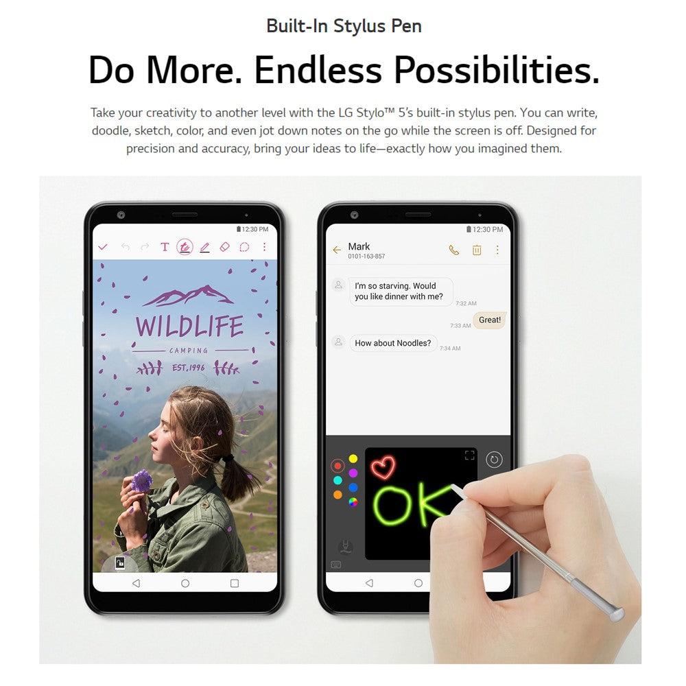 LG Stylo 5 Unlocked Smartphone (32GB, 3GB RAM) - 6.2