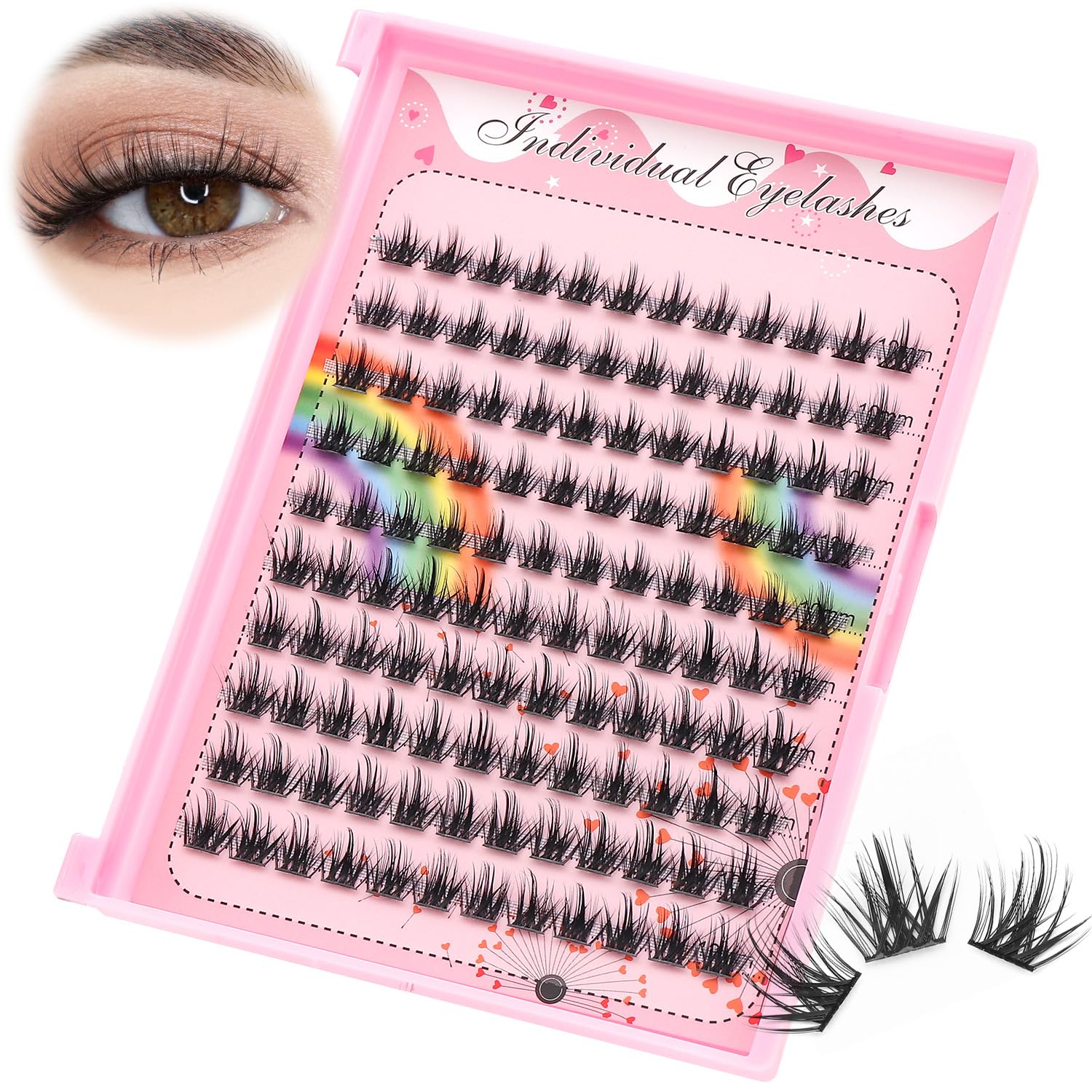 Premium Wispy Eyelash Extension Kit - 8-20mm Mixed Lengths (10+12mm, 12+14mm, 14+16mm, 16+18mm) - Natural Volume Lash Clusters for Professional Salon & DIY Home Use - Perfect for Weddings, Parties & Everyday Glam