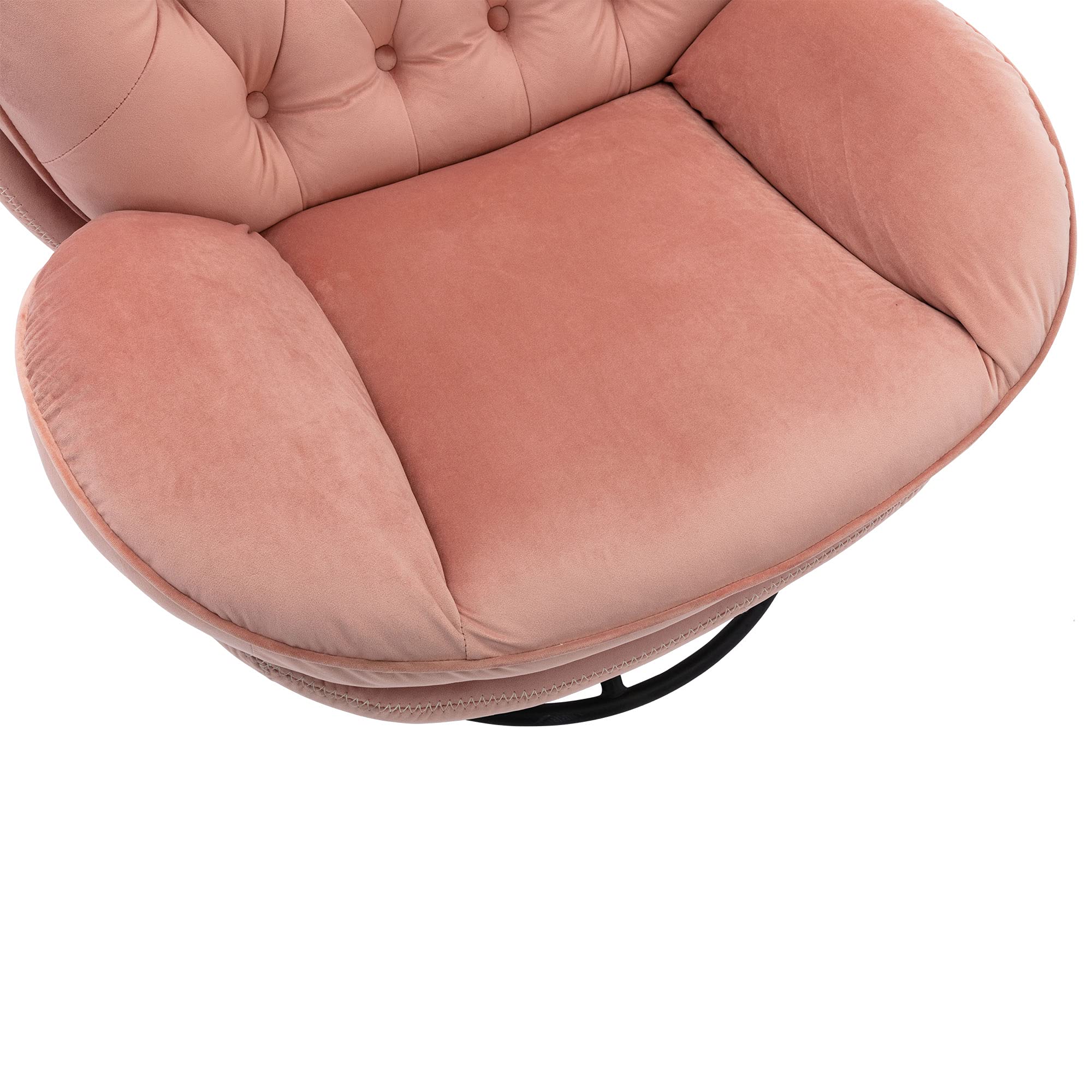 360° Swivel Accent Chair with Ottoman Set - Pink Modern Lounge Chair for Bedroom, Living Room & Office - 33.5