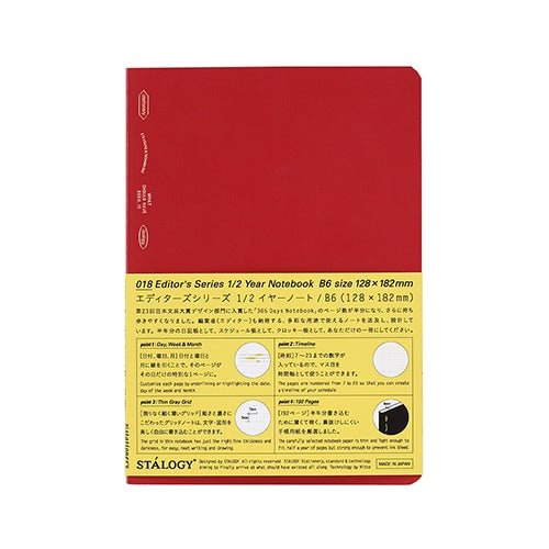 STALOGY Editor's Series 1/2 Year Planner Notebook - 184 Pages Dot Grid Journal for Daily Planning, Bullet Journaling & Note Taking | Perfect for Students, Professionals & Creative Writing