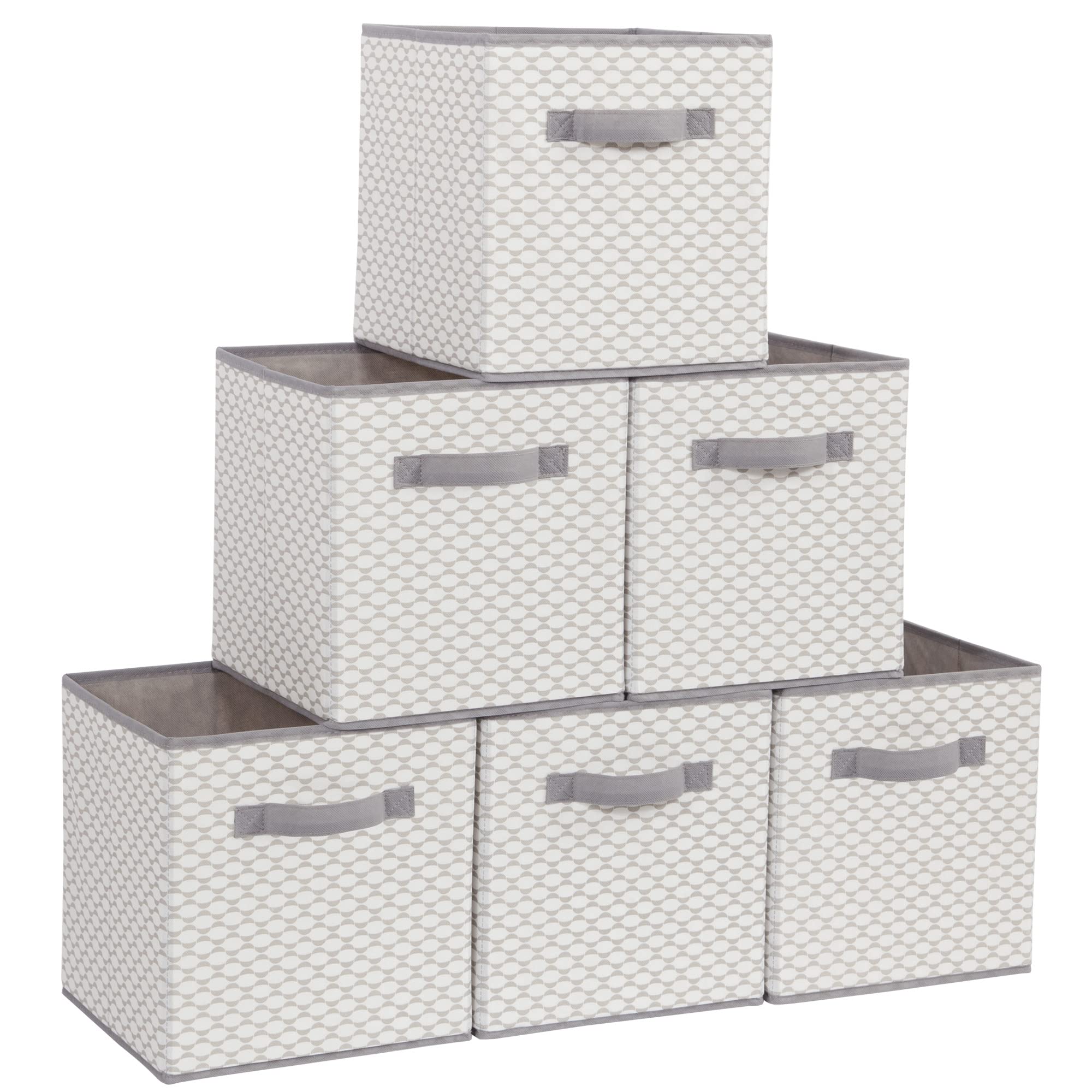 STORAGE MANIAC 6-Pack Collapsible Fabric Storage Bins with Handles - Foldable Organizer Cubes for Closet, Shelves, Office & Toy Storage - Durable 11-Inch Lattice Design - Perfect for Home Organization & Kids Room Storage