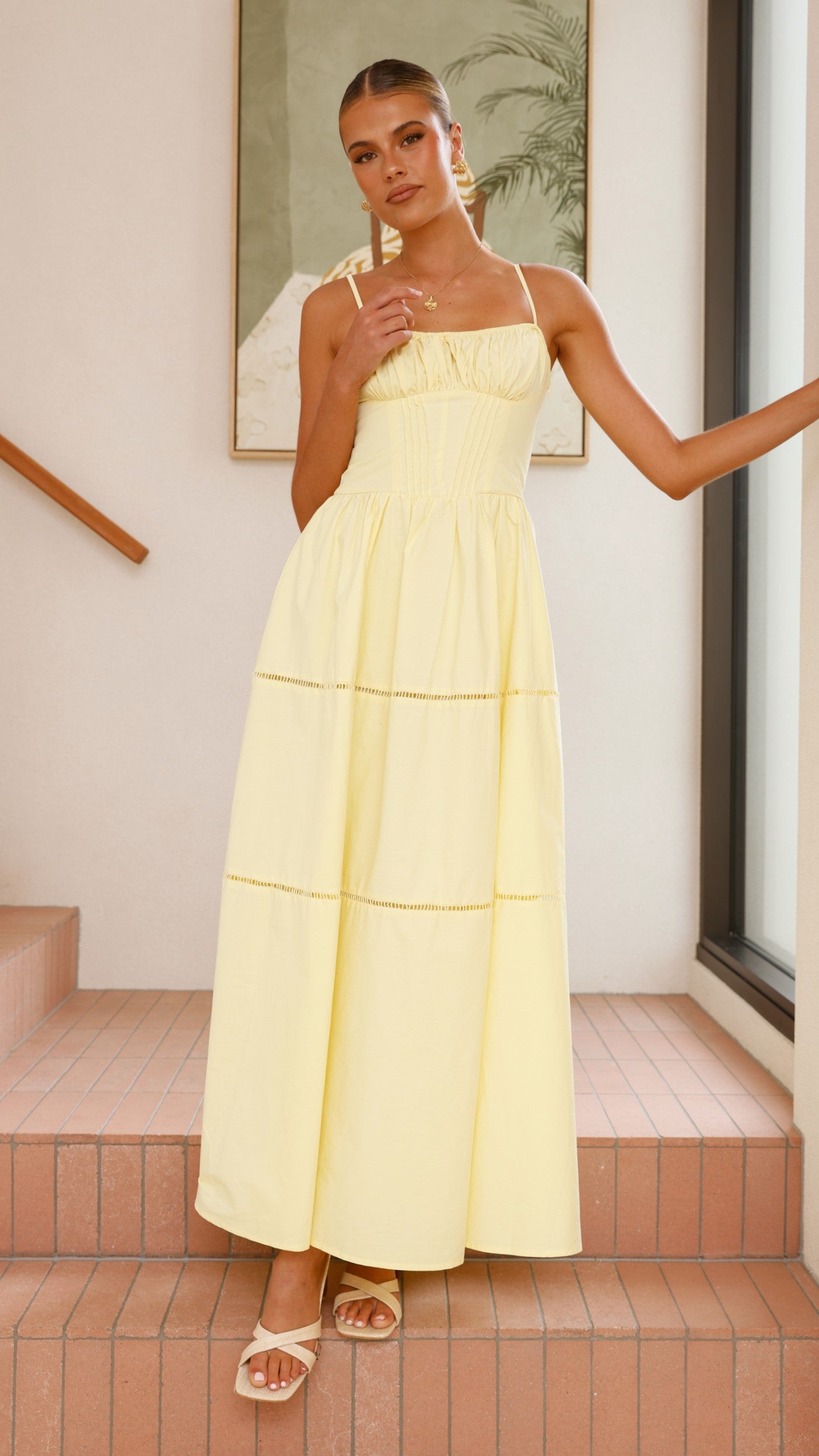 Isabella Maxi Dress for Women - Flowy Long Summer Dress in Yellow - Perfect for Beach, Vacation & Casual Outings