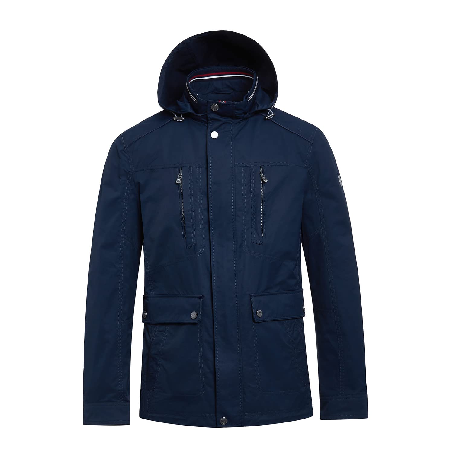 Corbona Detachable-Hooded Windproof Lightweight Soft Shell Men's Jacket for Outdoor Adventures and Urban Commutes