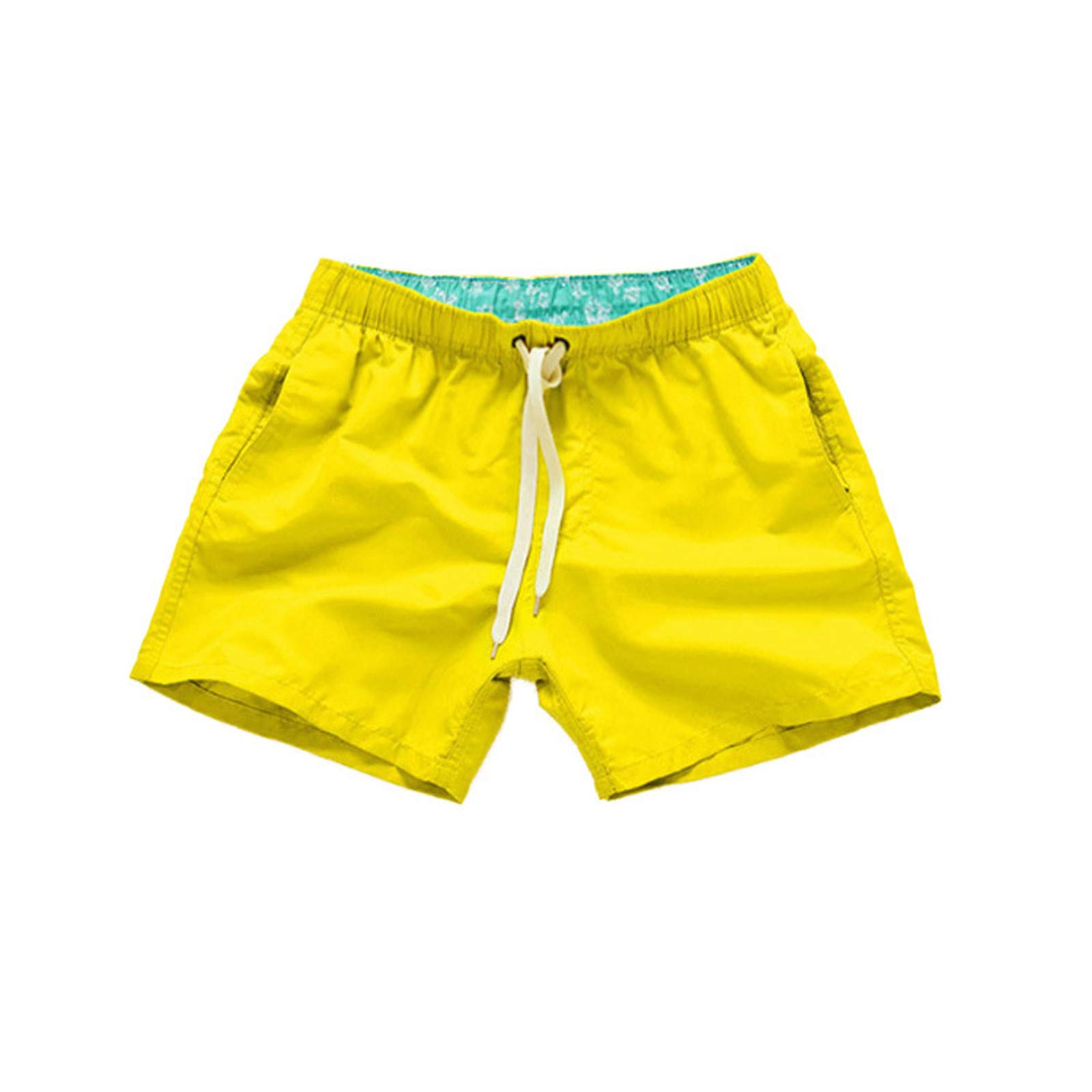**Men's Quick-Dry Board Shorts Swim Trunks - Solid Color Compression Beach Shorts with Mesh Lining & Loose Fit - Perfect for Swimming, Surfing, and Beach Activities**