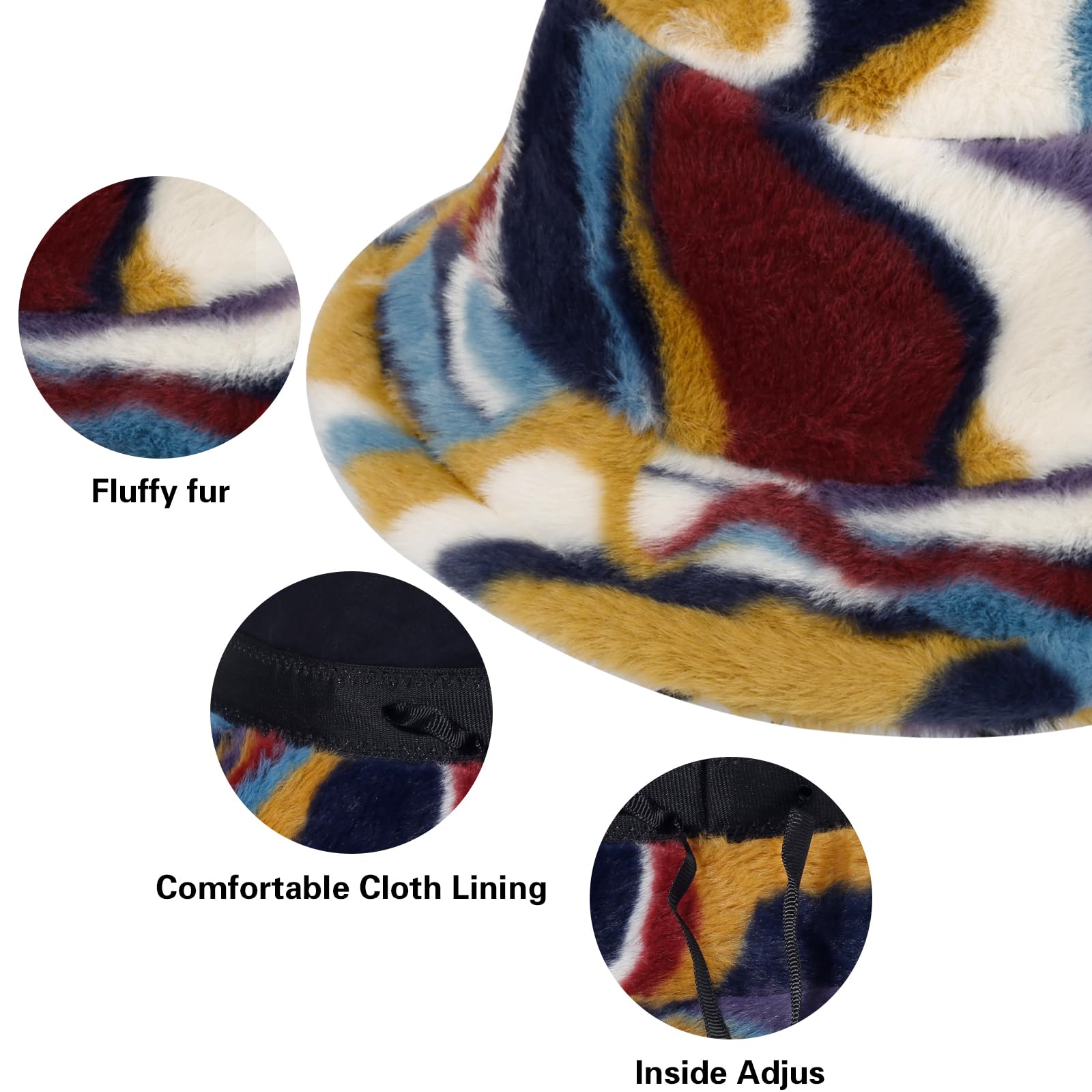 Winter Faux Fur Bucket Hat for Women - Soft Fluffy Warm Fuzzy Plush Fisherman Cap - Cozy Cold Weather Accessory for Outdoor Activities & Fashion