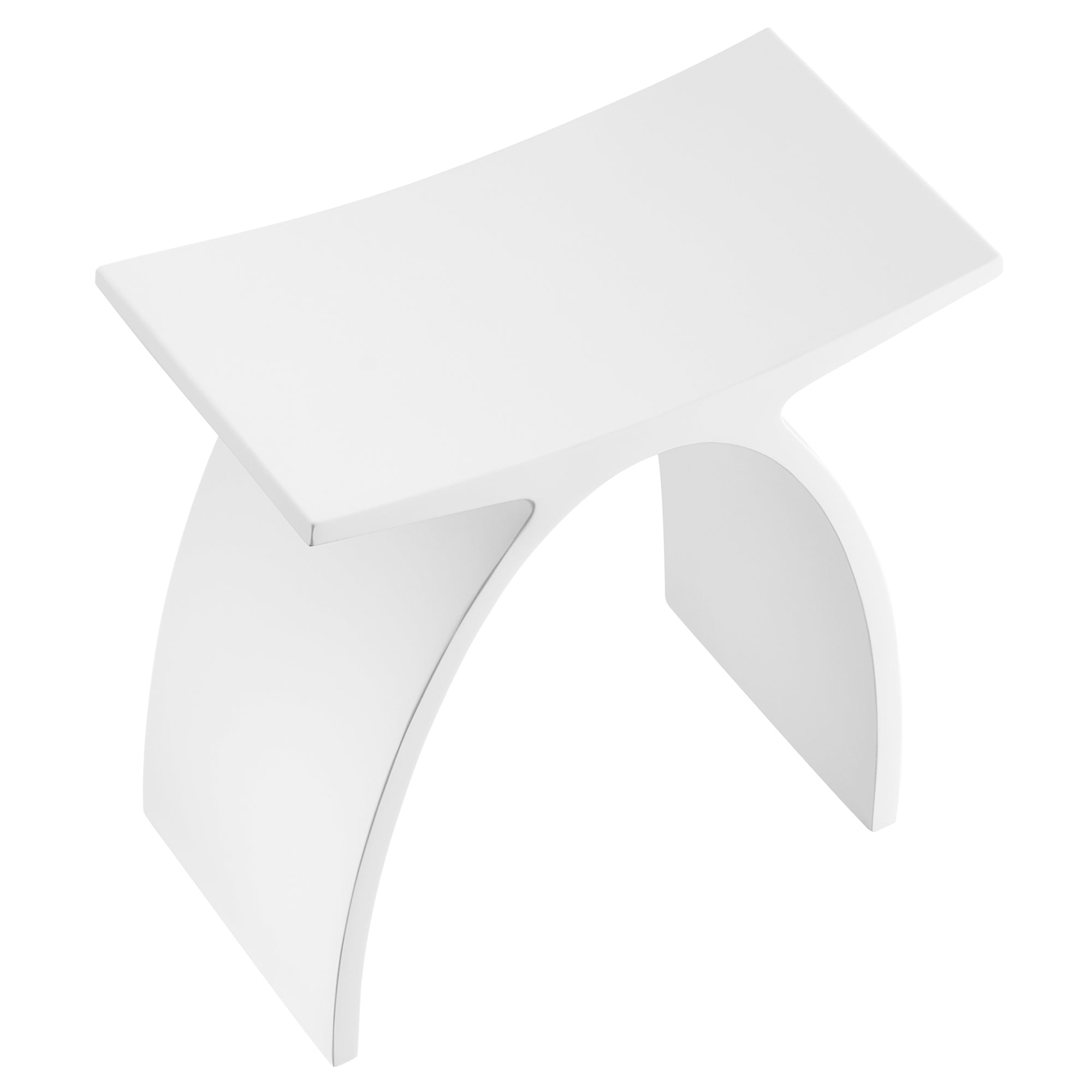 Ancona 17-Inch White Matte Acrylic Stone Shower Bench - Non-Slip Bathroom Seating for Elderly & Disabled, Spa & Wet Room Use