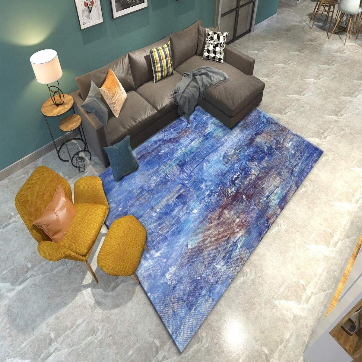 Soft Fluffy Modern Rectangle Area Rug for Living Room, Bedroom & Kids Room - 4.6' x 6.5' Plush Fur Floor Rug - Perfect for Home Decor, Accent Piece & Cozy Floor Comfort