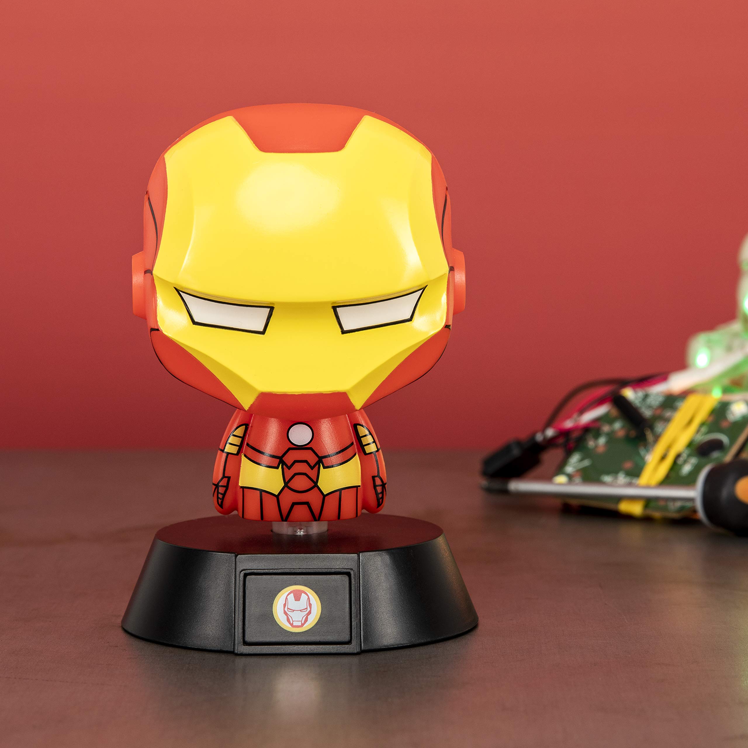 Official Disney Marvel Avengers Iron Man Icon Light - LED Desk Lamp for Home, Office & Gaming Room Decor - Collectible Superhero Merchandise