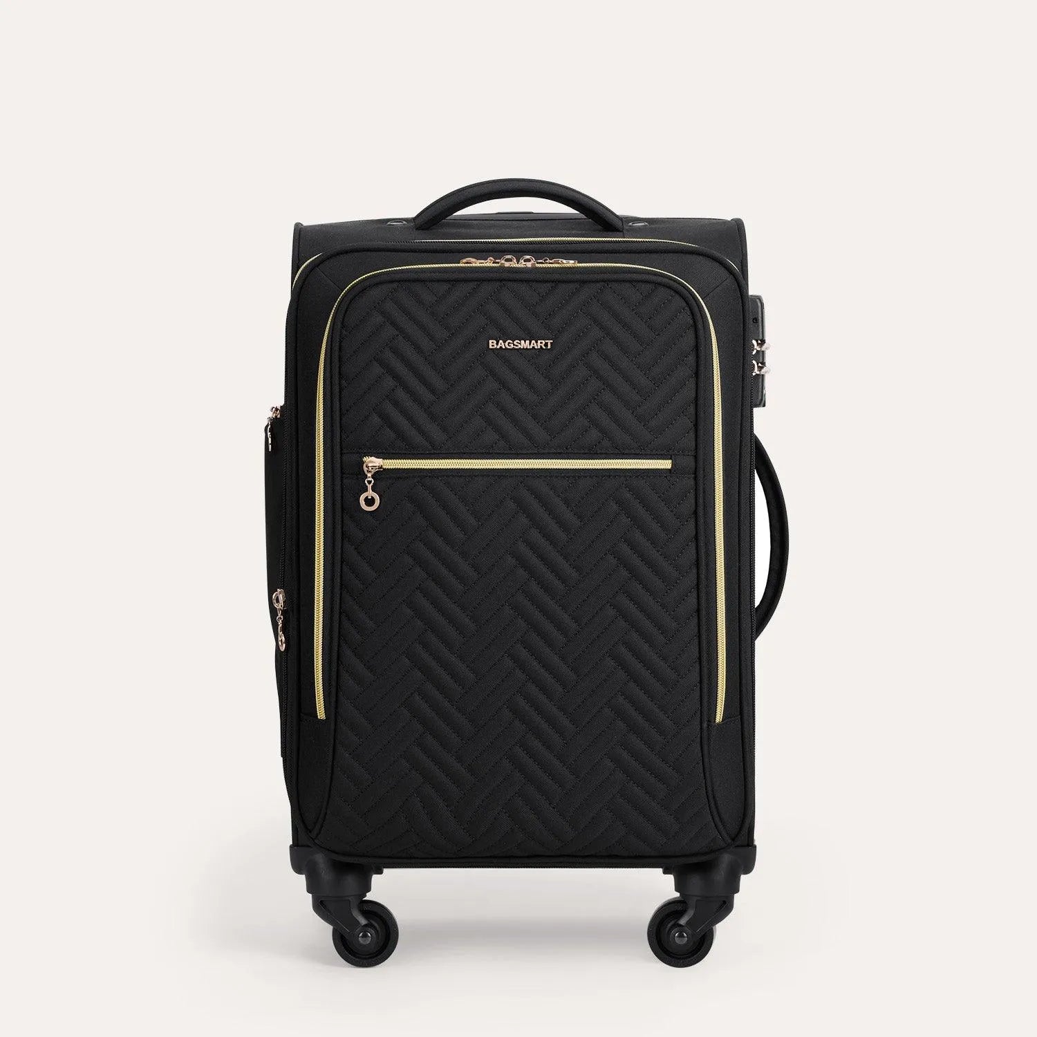 20 Inch Bonchemin Quilted Business & Travel Suitcase - Lightweight Carry-On Luggage with Spinner Wheels for Business Trips & Weekend Getaways
