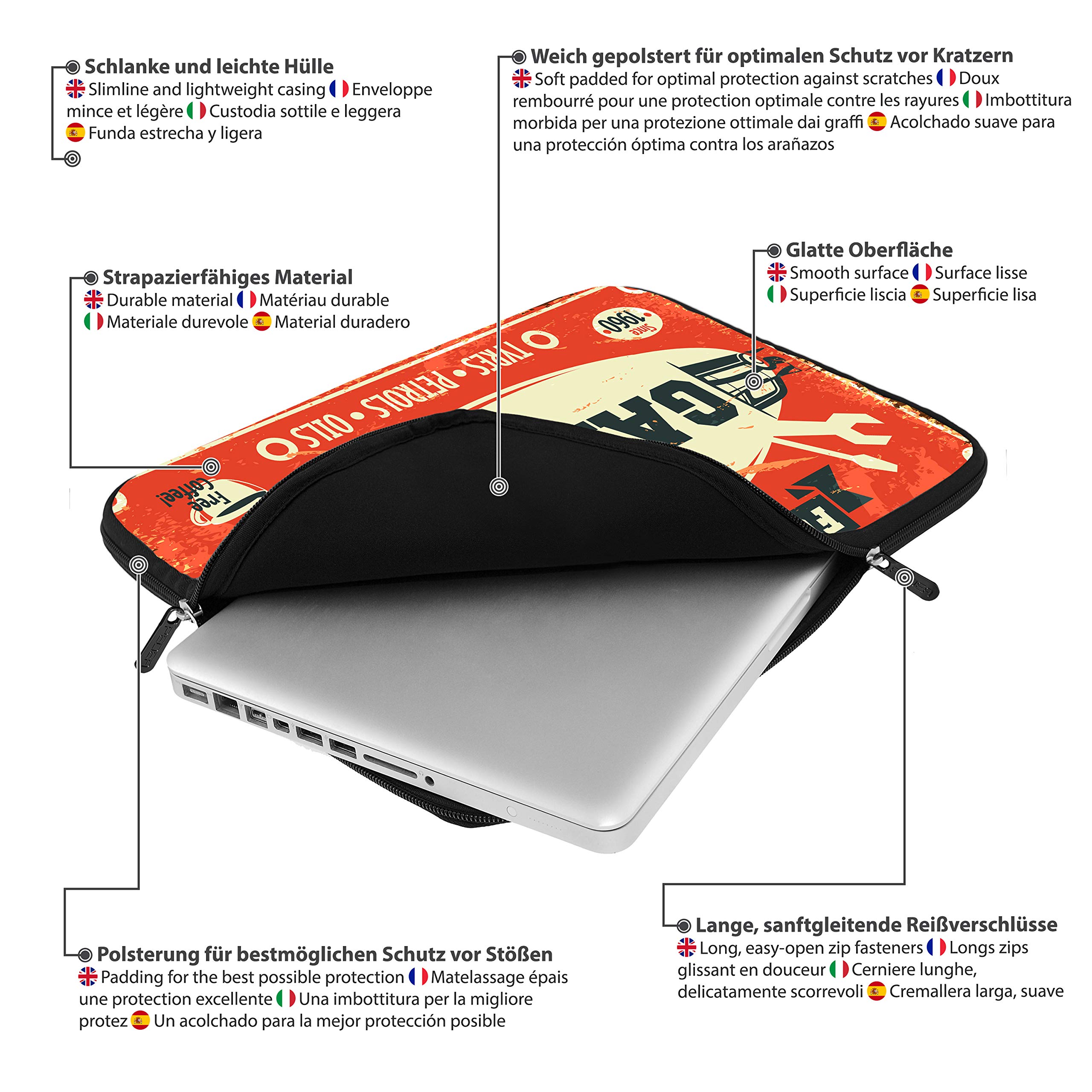 Premium 17.3 Inch Laptop Sleeve Case with Built-in Mouse Pad & Accessory Pocket - Durable Protective Cover for MacBook, Dell, HP - Perfect for Work, Travel & School
