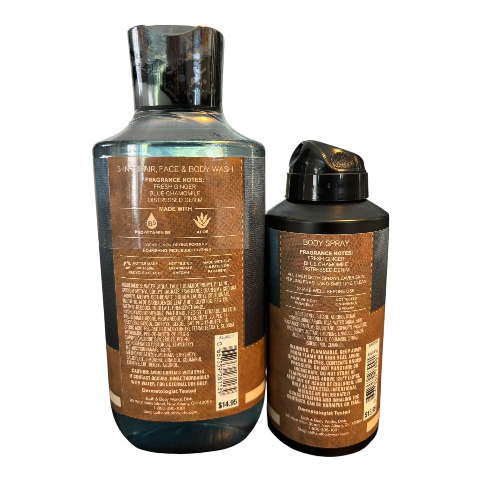 Men's 2-Piece Gift Set - Stone Washed Scent Face & Body Wash + Body Spray | Fresh & Invigorating | Perfect for Gym, Travel & Daily Use
